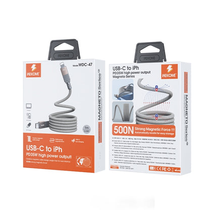 WK WDC-47 Magneto Series 1m PD35W Type-C to 8 Pin Fast Charging Magnetic Data Cable(Grey) - 2 in 1 Cable by WK | Online Shopping UK | buy2fix