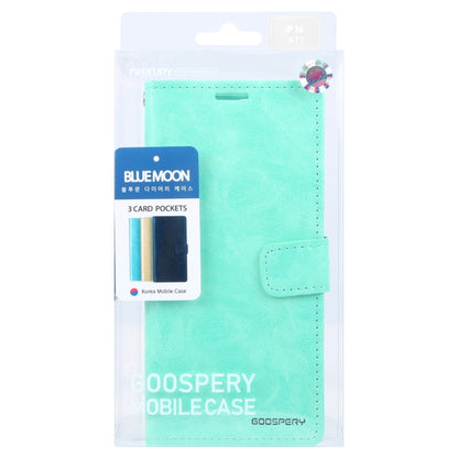 For iPhone 16 GOOSPERY BLUE MOON Crazy Horse Texture Leather Phone Case(Mint Green) - iPhone 16 Cases by GOOSPERY | Online Shopping UK | buy2fix