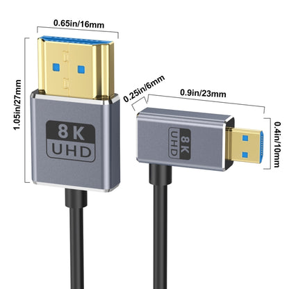 30cm Coaxial Micro HDMI to HDMI 8K UHD 48Gbps Video Connection Cable, Style:Right Elbow - Cable by buy2fix | Online Shopping UK | buy2fix