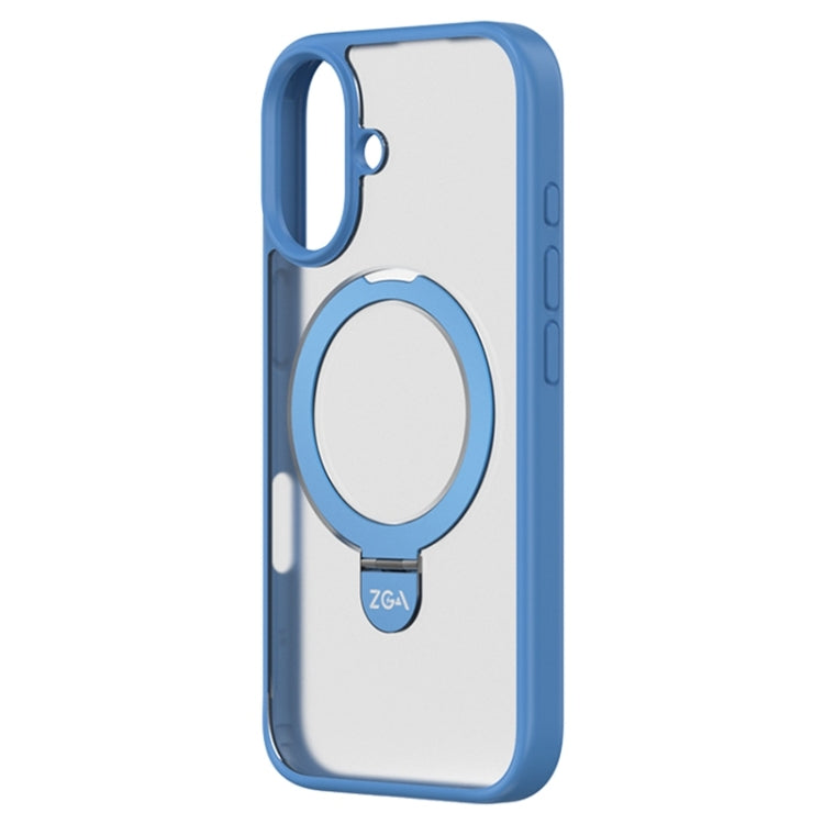 For iPhone 16 ZGA Magsafe Holder PC Hybrid TPU Phone Case(Blue) - iPhone 15 Cases by ZGA | Online Shopping UK | buy2fix