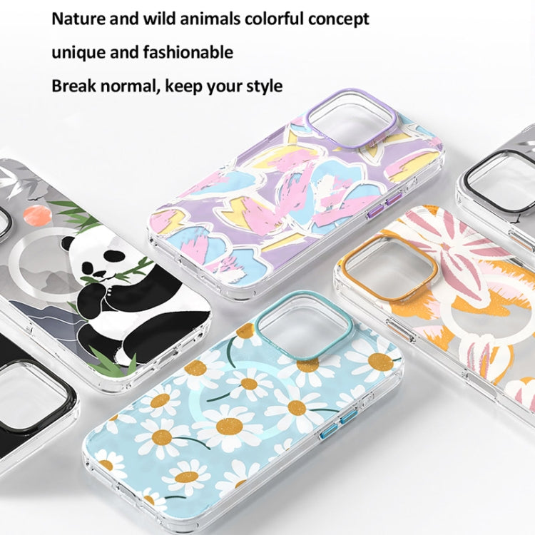 For iPhone 16 Pro TGVIS Grace Series MagSafe Magnetic Phone Case(Mirror Flower) - iPhone 16 Pro Cases by TGVIS | Online Shopping UK | buy2fix