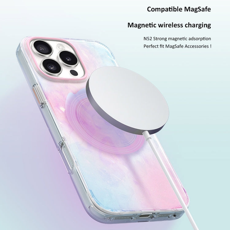 For iPhone 16 Pro TGVIS Grace Series MagSafe Magnetic Phone Case(Mirror Flower) - iPhone 16 Pro Cases by TGVIS | Online Shopping UK | buy2fix