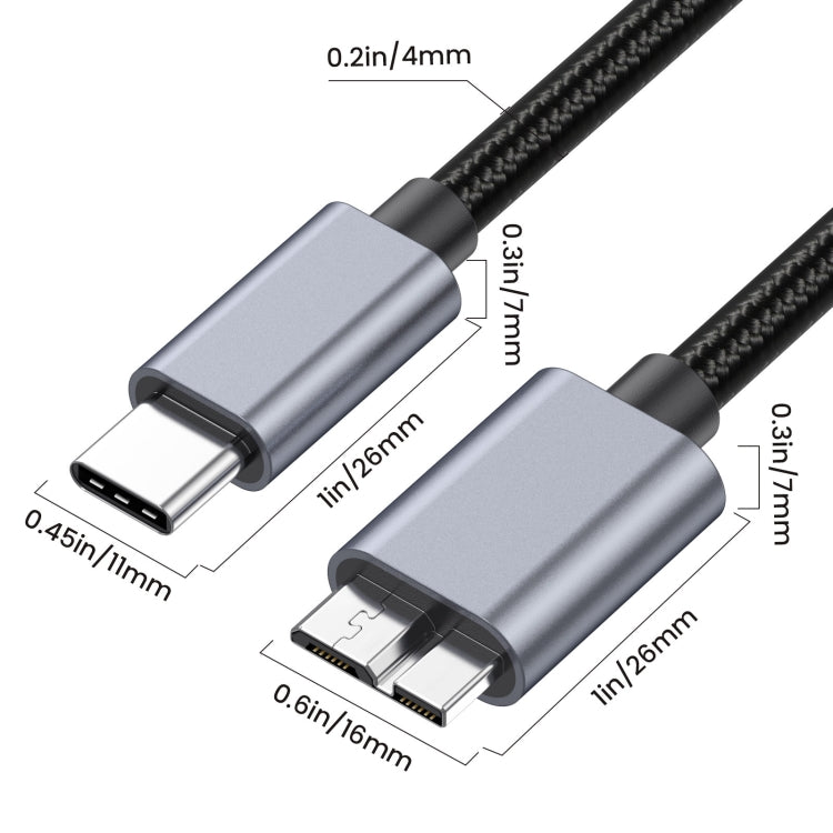 10Gbps USB-C / Type-C 3.1 to Micro B Mobile Hard Disk Adapter Cable, Length:1.8m - Cable & Adapters by buy2fix | Online Shopping UK | buy2fix