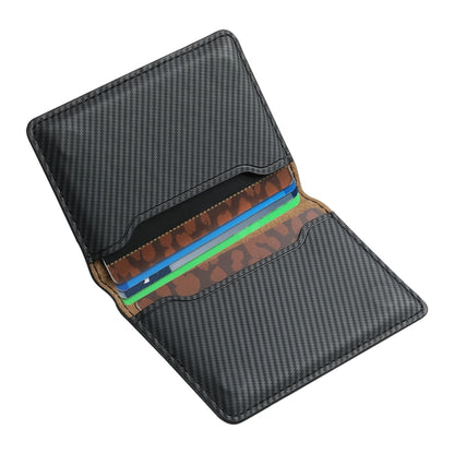 Denior V13 Magsafe Wallet Carbon Fiber Texture Leather Magnetic Card Holder Bag(Black) - Adhesive Card Holders by Denior | Online Shopping UK | buy2fix