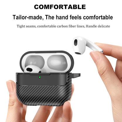 For AirPods 4 Carbon Fiber Texture Bluetooth Earphone Protective Case(Black) - For AirPods 4 by buy2fix | Online Shopping UK | buy2fix