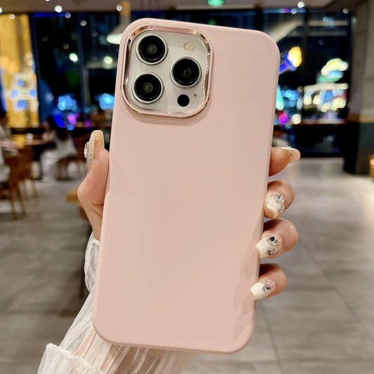 For iPhone 16 Pro Metal Liquid Silicone Skin Feel Phone Case(Pink) - iPhone 16 Pro Cases by buy2fix | Online Shopping UK | buy2fix