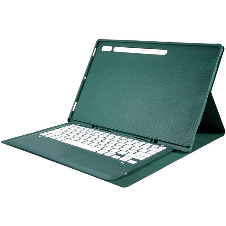 For Samsung Galaxy Tab S10 Ultra A910B Pen Slot Detachable Bluetooth Keyboard Leather Tablet Case(Dark Green) - Samsung Keyboard by buy2fix | Online Shopping UK | buy2fix