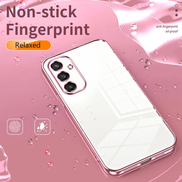 For Samsung Galaxy S25 5G Transparent Plating Fine Hole Phone Case(Pink) - Galaxy S25 5G Cases by buy2fix | Online Shopping UK | buy2fix