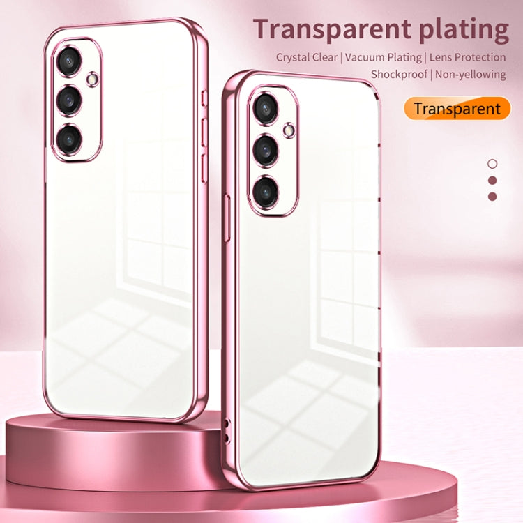 For Samsung Galaxy S25 5G Transparent Plating Fine Hole Phone Case(Silver) - Galaxy S25 5G Cases by buy2fix | Online Shopping UK | buy2fix