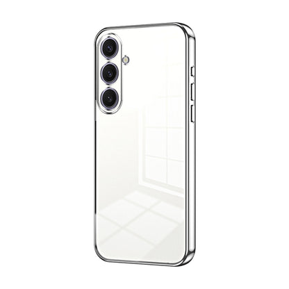 For Samsung Galaxy S25+ 5G Transparent Plating Fine Hole Phone Case(Silver) - Galaxy S25+ 5G Cases by buy2fix | Online Shopping UK | buy2fix