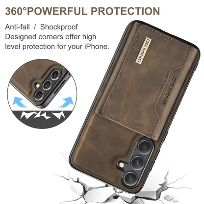 For Samsung Galaxy S24 FE 5G DG.MING M2 Series 3-Fold Multi Card Bag + Magnetic Phone Case(Coffee) - Galaxy S24 FE 5G Cases by DG.MING | Online Shopping UK | buy2fix