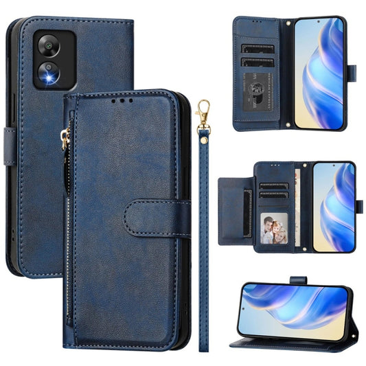 For Boost Mobile Celero 5G+ 2024 / Celero 3+ Multi-Card Slots Zipper Wallet Leather Phone Case(Blue) - More Brand by buy2fix | Online Shopping UK | buy2fix