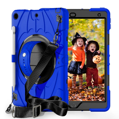 For iPad 10.2 2021 / 2020 / 2019 Bat Hand Grip Turntable Stand Tablet Case(Blue Black) - iPad 10.2 Cases by buy2fix | Online Shopping UK | buy2fix