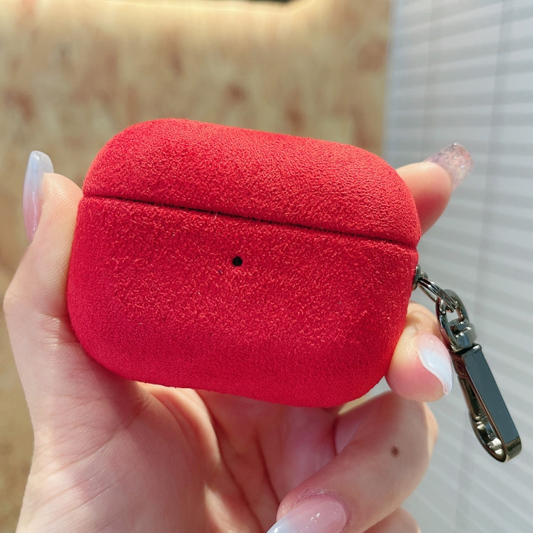 For AirPods Pro Turn Fur Bluetooth Earphone PC Protective Case(Red) - For AirPods Pro by buy2fix | Online Shopping UK | buy2fix