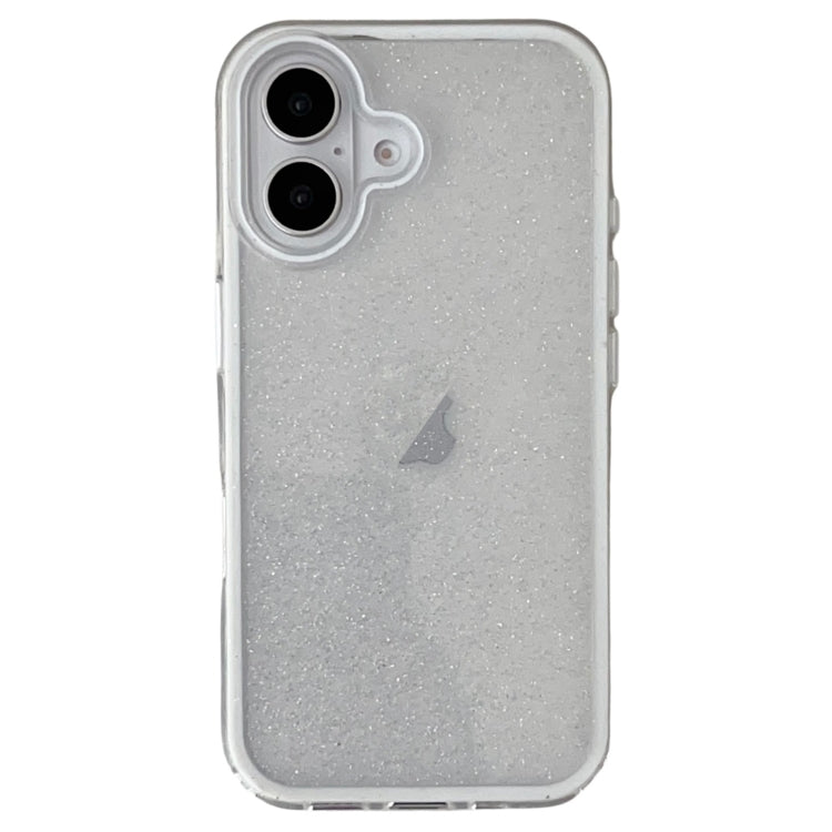 For iPhone 16 IMD 3 in 1 Glitter TPU Hybrid PC Phone Case(White) - iPhone 16 Cases by buy2fix | Online Shopping UK | buy2fix