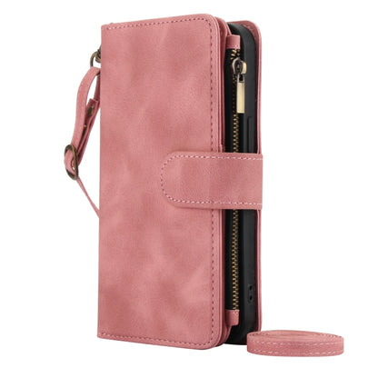 For iPhone 16 Pro Dream 9-Card Zipper Wallet RFID Leather Phone Case with Lanyard(Rose Gold) - iPhone 16 Pro Cases by buy2fix | Online Shopping UK | buy2fix