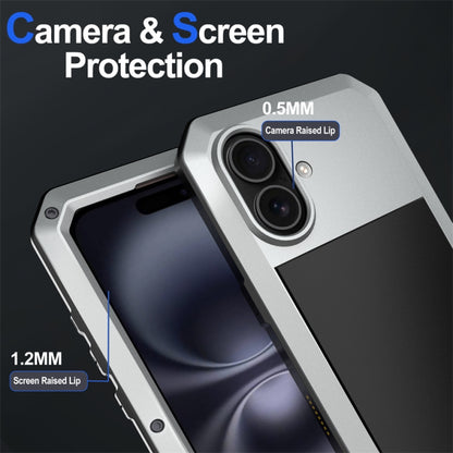 For iPhone 16 Shockproof IP54 Life Waterproof Phone Case(Silver) - iPhone 16 Cases by buy2fix | Online Shopping UK | buy2fix