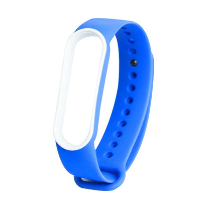 For Xiaomi Mi Band 5 Two-color TPE Watch Band(Dark Blue+White) - Watch Bands by buy2fix | Online Shopping UK | buy2fix