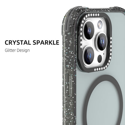 For iPhone 16 Mutural Blink Series Glitter Edge MagSafe Magnetic Phone Case(Blue) - iPhone 16 Cases by Mutural | Online Shopping UK | buy2fix