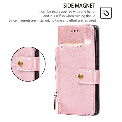 For iPhone 16 Pro Max Zipper Bag Leather Phone Case(Rose Gold) - iPhone 16 Pro Max Cases by buy2fix | Online Shopping UK | buy2fix