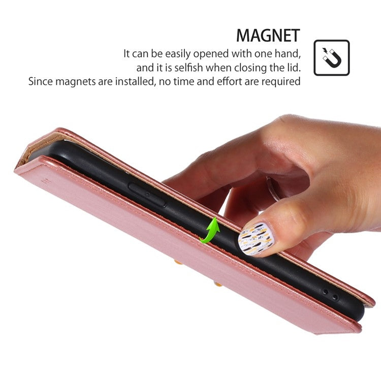 For iPhone 16 Pro Max Gloss Oil Solid Color Magnetic Leather Phone Case(Rose Gold) - iPhone 16 Pro Max Cases by buy2fix | Online Shopping UK | buy2fix