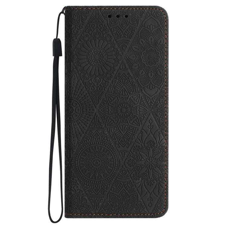 For Samsung Galaxy S25+ 5G Ethnic Embossed Adsorption Leather Phone Case(Black) - Galaxy S25+ 5G Cases by buy2fix | Online Shopping UK | buy2fix