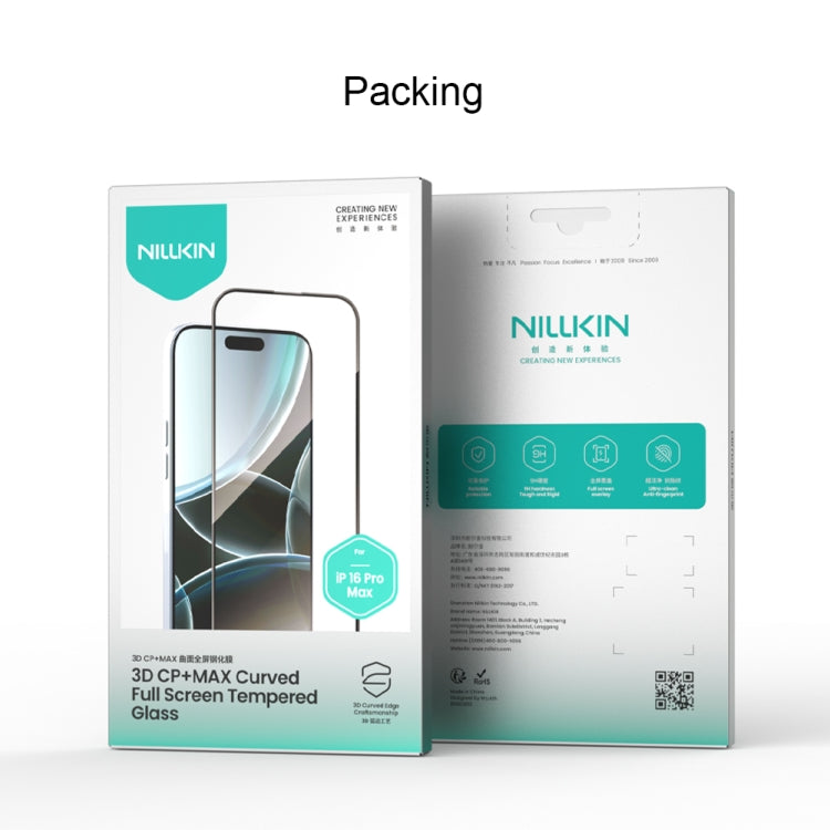 For iPhone 16 Pro Max NILLKIN 3D CP+MAX Anti-Explosion Full Coverage Tempered Glass Film - iPhone 16 Pro Max Tempered Glass by NILLKIN | Online Shopping UK | buy2fix