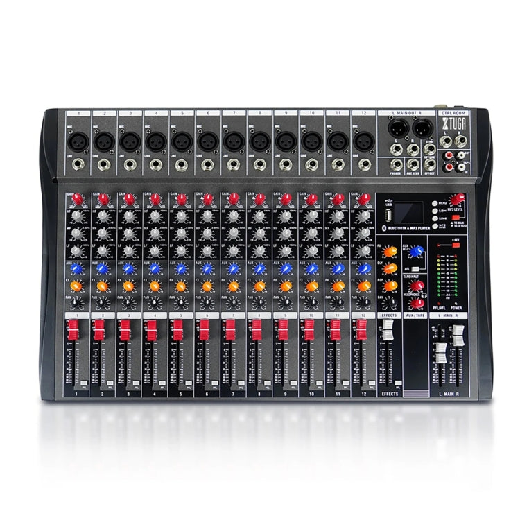 XTUGA CT120X 12-Channels Audio Mixer DJ Mixing Console with 48V Power Supply(US Plug) - Live Sound Effects Processors by XTUGA | Online Shopping UK | buy2fix