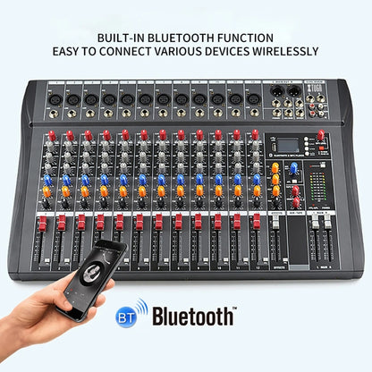 XTUGA CT120X 12-Channels Audio Mixer DJ Mixing Console with 48V Power Supply(US Plug) - Live Sound Effects Processors by XTUGA | Online Shopping UK | buy2fix