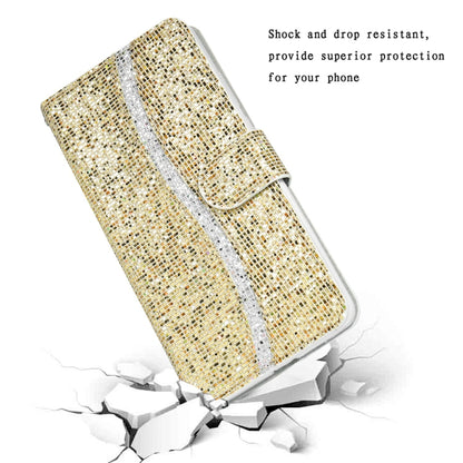 For Samsung Galaxy S25 5G Glitter Powder Filp Leather Phone Case(Gold) - Galaxy S25 5G Cases by buy2fix | Online Shopping UK | buy2fix