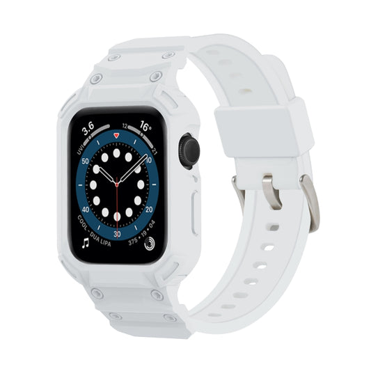 For Apple Watch Series 10 42mm Armor TPU Case Integrated Watch Band(White) - Watch Cases by buy2fix | Online Shopping UK | buy2fix