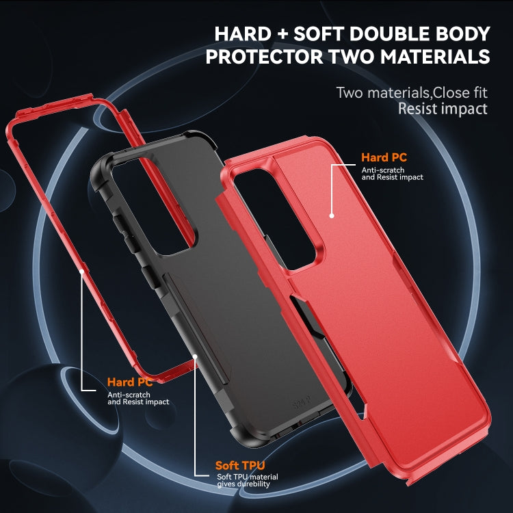 For Samsung Galaxy S25+ 5G TPU + PC Shockproof Protective Phone Case(Red + Black) - Galaxy S25+ 5G Cases by buy2fix | Online Shopping UK | buy2fix