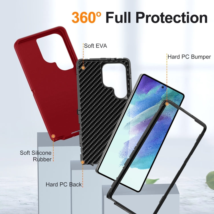 For Samsung Galaxy S25 Ultra 5G Life Waterproof Rugged Phone Case(Red + Black) - Galaxy S25 Ultra 5G Cases by buy2fix | Online Shopping UK | buy2fix