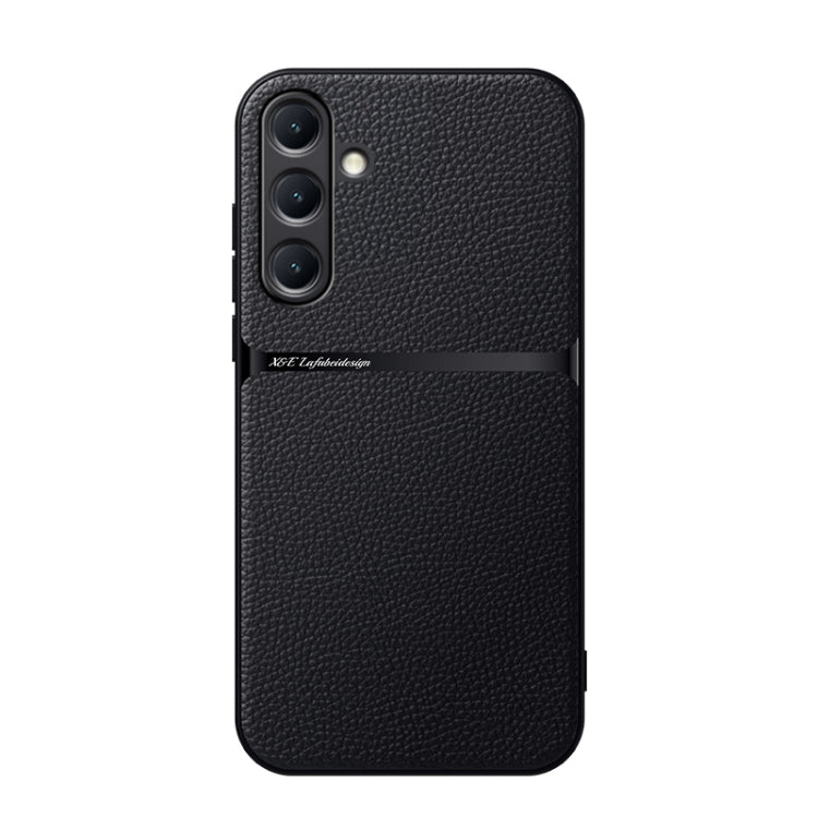 For Samsung Galaxy S25+ 5G Litchi Leather Magnetic Full Coverage Shockproof Phone Case(Black) - Galaxy S25+ 5G Cases by buy2fix | Online Shopping UK | buy2fix