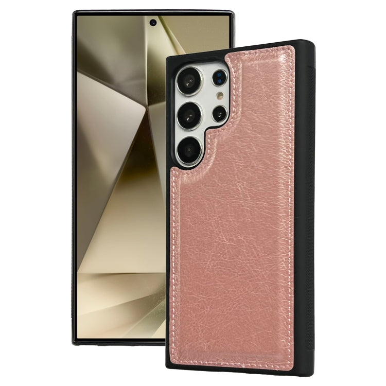 For Samsung Galaxy S25 Ultra 5G Cowhide Texture Back Cover Phone Case(Rose Gold) - Galaxy S25 Ultra 5G Cases by buy2fix | Online Shopping UK | buy2fix