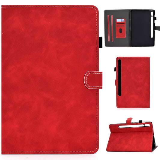 For Samsung Galaxy Tab S8 / Galaxy Tab S7 T870 Cowhide Texture Horizontal Flip Leather Case with Holder & Card Slots & Sleep / Wake-up Function(Red) - Galaxy Tab S8 Cases by buy2fix | Online Shopping UK | buy2fix