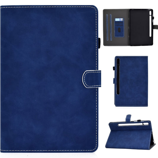 For Samsung Galaxy Tab S8 / Galaxy Tab S7 T870 Cowhide Texture Horizontal Flip Leather Case with Holder & Card Slots & Sleep / Wake-up Function(Blue) - Galaxy Tab S8 Cases by buy2fix | Online Shopping UK | buy2fix