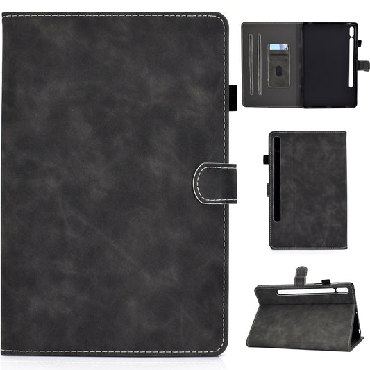 For Samsung Galaxy Tab S8 / Galaxy Tab S7 T870 Cowhide Texture Horizontal Flip Leather Case with Holder & Card Slots & Sleep / Wake-up Function(Gray) - Galaxy Tab S8 Cases by buy2fix | Online Shopping UK | buy2fix