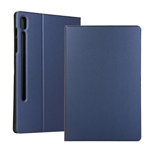 For Samsung Galaxy Tab S8+ / Tab S8 Plus /  Tab S7 FE / Tab S7+ / T970 Horizontal Flip Elasticity PU + TPU Leather Case with Holder(Dark Blue) - Galaxy Tab S8+ Cases by buy2fix | Online Shopping UK | buy2fix