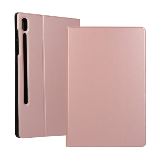 For Samsung Galaxy Tab S8+ / Tab S8 Plus /  Tab S7 FE / Tab S7+ / T970 Horizontal Flip Elasticity PU + TPU Leather Case with Holder(Rose Gold) - Galaxy Tab S8+ Cases by buy2fix | Online Shopping UK | buy2fix