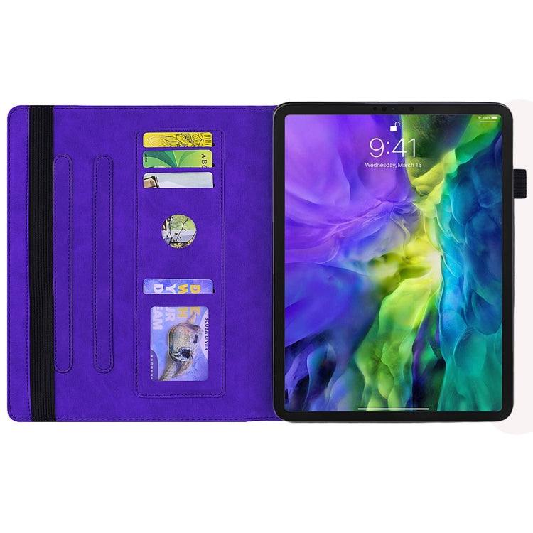 For iPad Air 11 2024 / Air 2022 / 2020 10.9 Calf Texture Embossed Horizontal Flip Leather Case with Holder & Card Slots & Photo Frame(Purple) - iPad Air (2022) / (2020) 10.9 Cases by buy2fix | Online Shopping UK | buy2fix