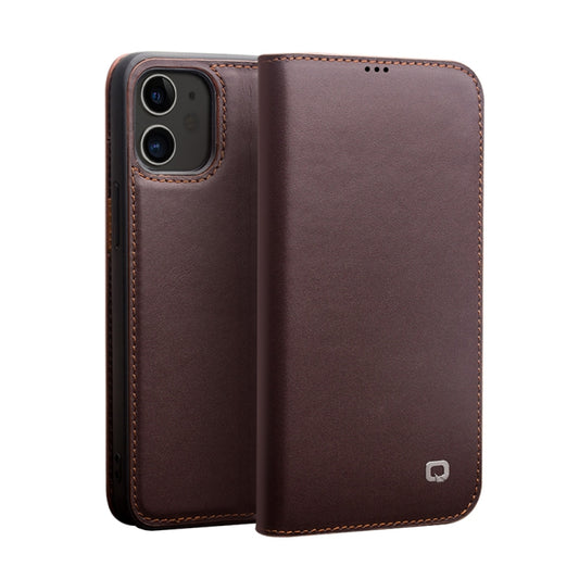 For iPhone 12 mini QIALINO Business Horizontal Flip Leather Case with Holder & Card Slots & Wallet (Brown) - iPhone 12 mini Cases by QIALINO | Online Shopping UK | buy2fix