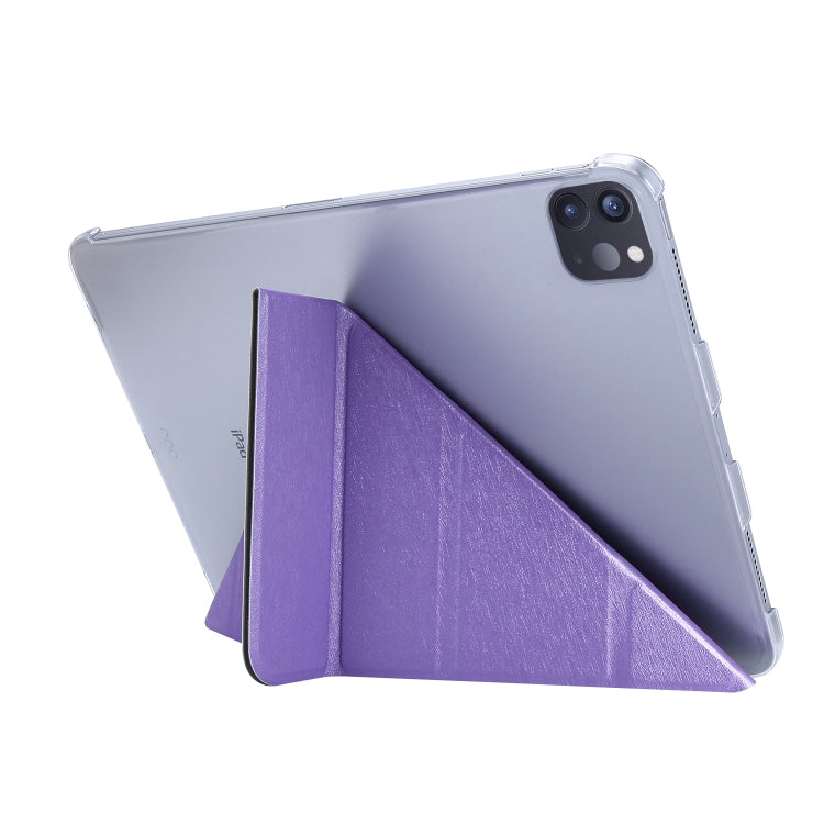 Silk Texture Horizontal Deformation Flip Leather Case with Three-folding Holder For iPad Air 11 2024 / Air 2022 / 2020 10.9(Purple) - iPad Air (2022) / (2020) 10.9 Cases by buy2fix | Online Shopping UK | buy2fix