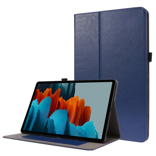 For Samsung Galaxy Tab S8+ / Tab S8 Plus /  Tab S7 FE / Tab S7+ / T970 Crazy Horse Texture Horizontal Flip Leather Case with 2-folding Holder & Card Slot(Dark Blue) - Galaxy Tab S8+ Cases by buy2fix | Online Shopping UK | buy2fix