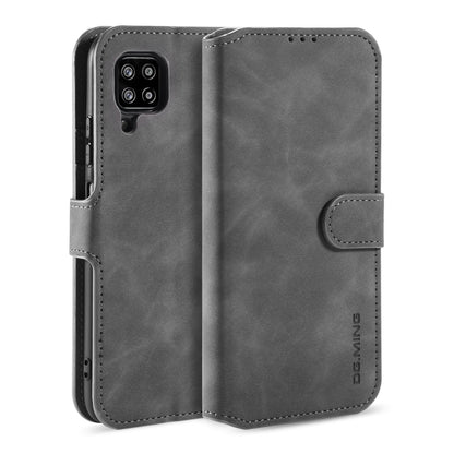 For Samsung Galaxy A42 5G DG.MING Retro Oil Side Horizontal Flip Protective Case(Grey) - Galaxy Phone Cases by DG.MING | Online Shopping UK | buy2fix