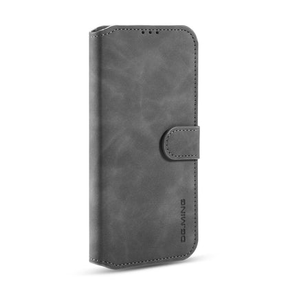 For Samsung Galaxy A42 5G DG.MING Retro Oil Side Horizontal Flip Protective Case(Grey) - Galaxy Phone Cases by DG.MING | Online Shopping UK | buy2fix