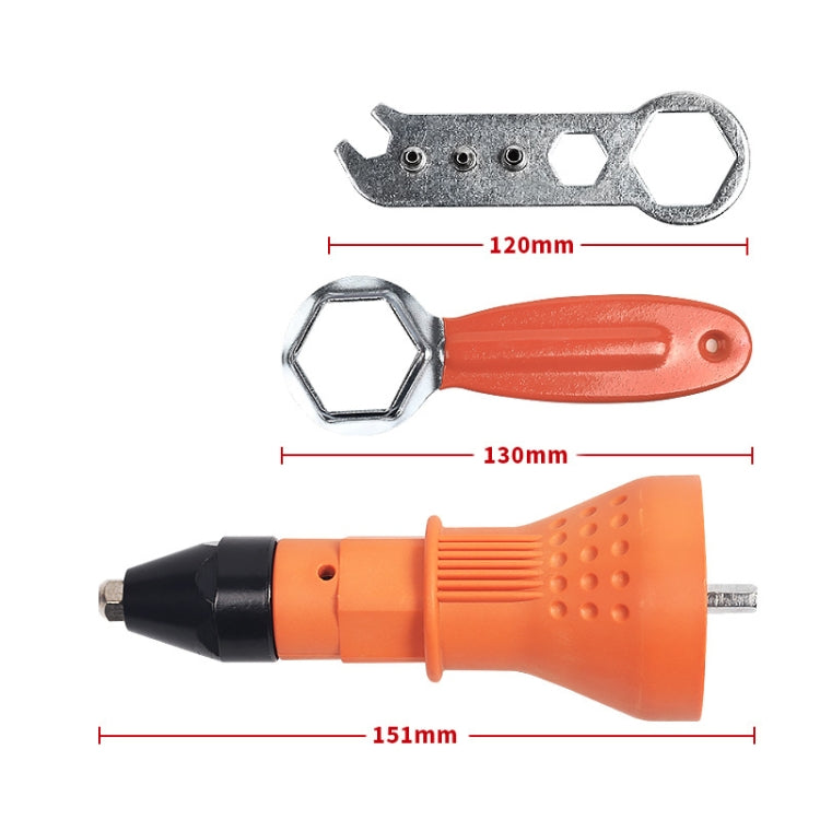 220V Electric Rivet Nut Gun Cordless Drill Riveting Adapter Tool (Orange) - Drill & Drill Bits by buy2fix | Online Shopping UK | buy2fix