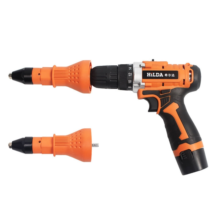 220V Electric Rivet Nut Gun Cordless Drill Riveting Adapter Tool (Orange) - Drill & Drill Bits by buy2fix | Online Shopping UK | buy2fix