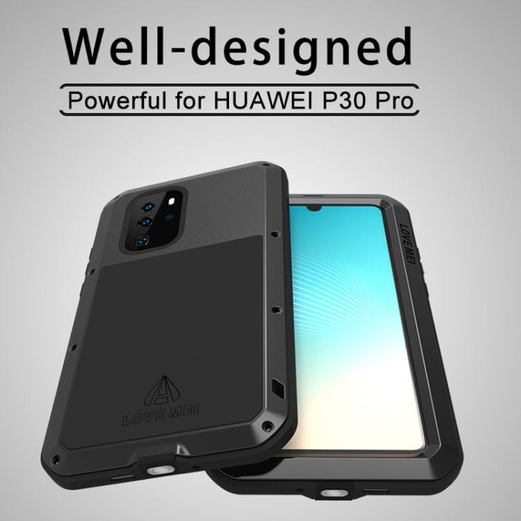 LOVE MEI Powerful Dustproof Shockproof Splashproof Metal + Silicone Combination Case for Huawei P30 Pro (Black) - Huawei Cases by LOVE MEI | Online Shopping UK | buy2fix