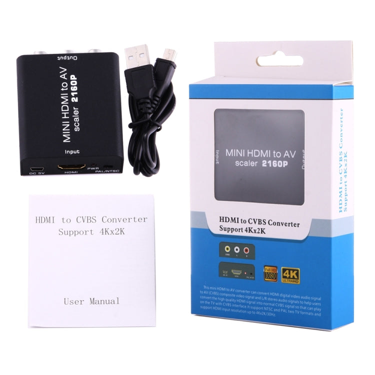 Mini HDMI to AV / CVBS Composite Video Signal Converter(Black) - Converter by buy2fix | Online Shopping UK | buy2fix